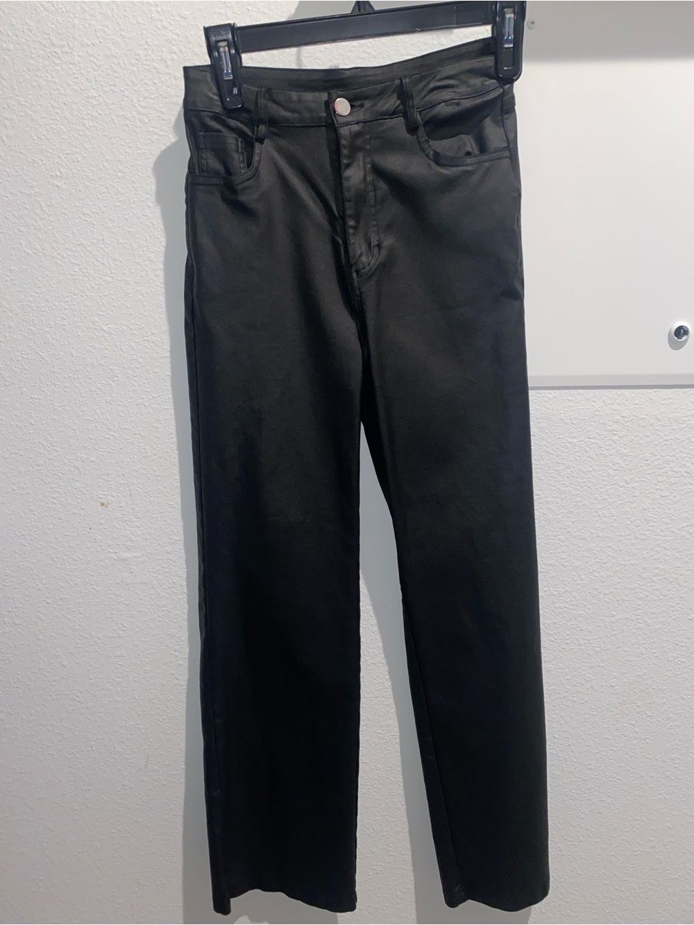 SHEIN Black High-Rise Straight Leg Pants